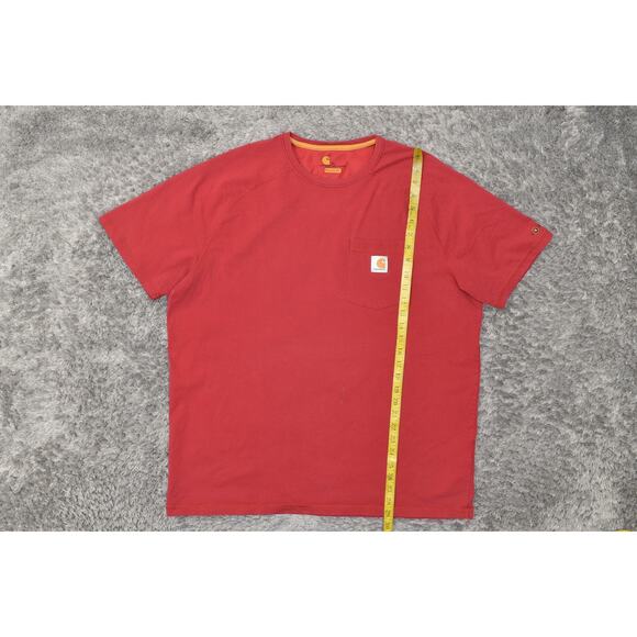 Carhartt Men's Red Cotton Blend T-Shirt Size XL Short Sleeve Relaxed Stained - Picture 2 of 8